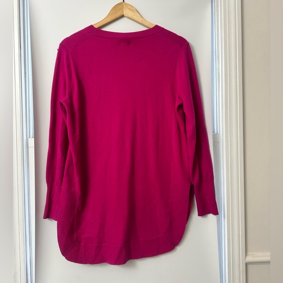 J. Crew Women's Bright Pink Crew Neck Sweater Lightweight Knit Pullover - Picture 2 of 3